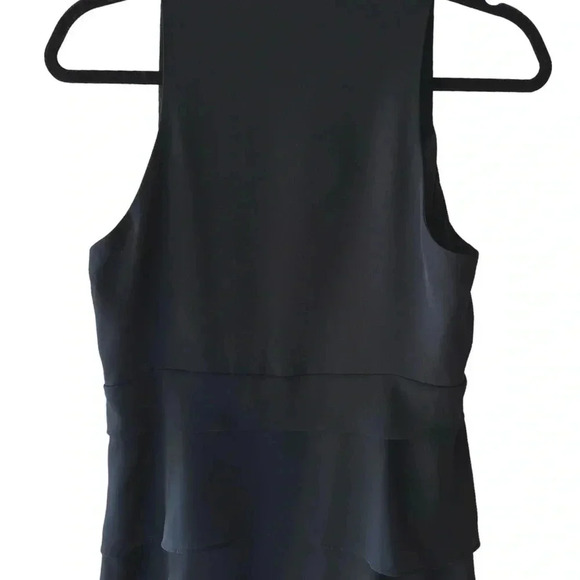 ANN TAYLOR | NWOT | BLACK SLEEVELESS TIERED RUFFLE DRESS | SIZE: 8 - Picture 7 of 9